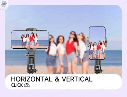 AI Tracking Deskpot Gimbal Tripod with Extendable Selfie Stick for Moble Phones Vlog, 360° Rotational Shoot with Wireless Remote Ai-TechWorld 