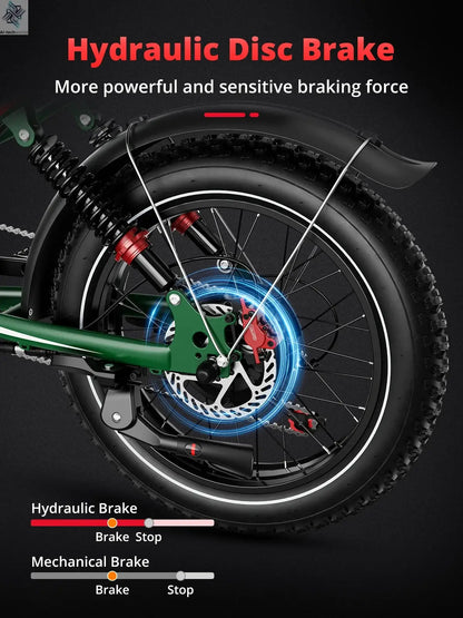 AMYET S8 Adults Electric Bike For Men 2000W Dual Motor Bicycle 48V 25AH Battery 20" Ebike Electric E Bikes Mountain Moped Ebikes Ai-TechWorld 