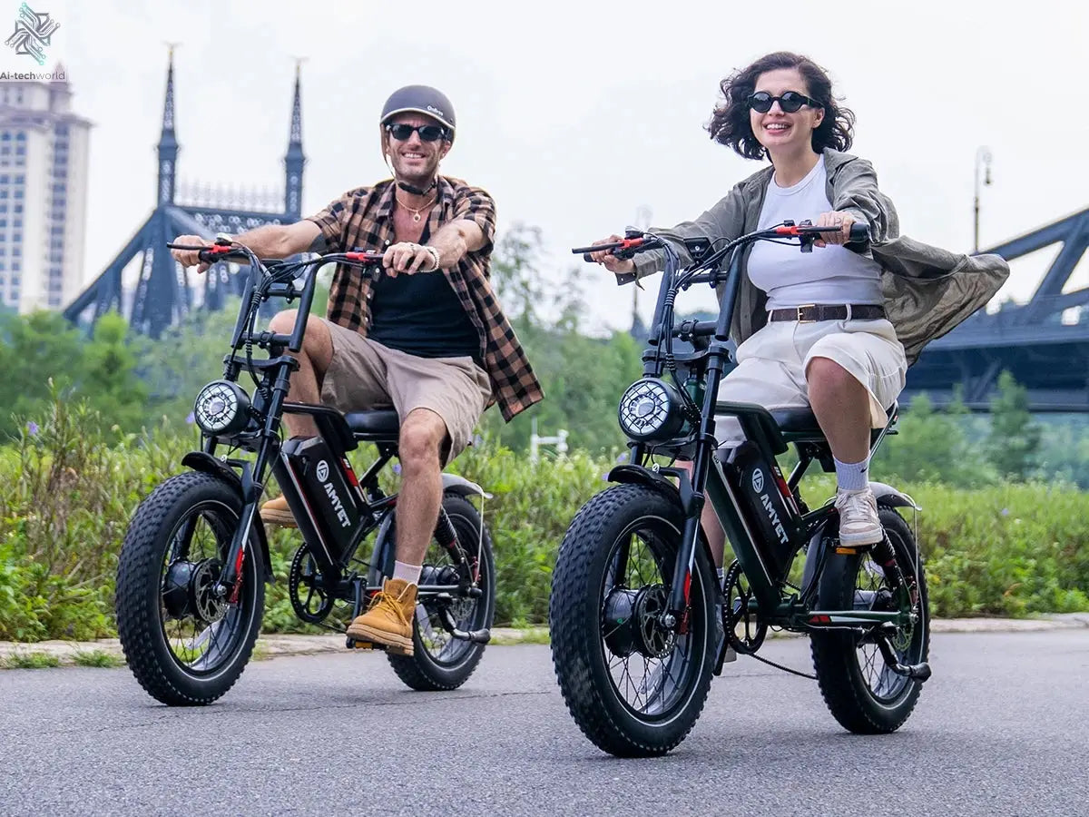 AMYET S8 Adults Electric Bike For Men 2000W Dual Motor Bicycle 48V 25AH Battery 20" Ebike Electric E Bikes Mountain Moped Ebikes Ai-TechWorld 