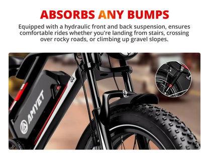 AMYET S8 Adults Electric Bike For Men 2000W Dual Motor Bicycle 48V 25AH Battery 20" Ebike Electric E Bikes Mountain Moped Ebikes Ai-TechWorld 