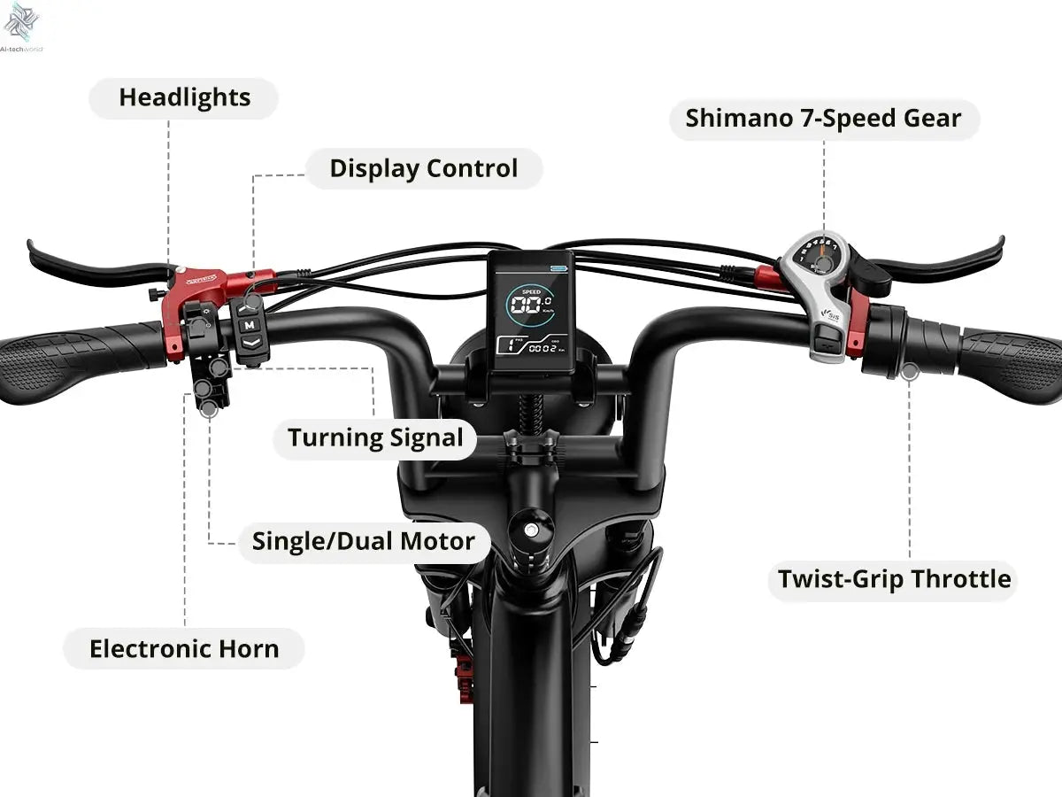 AMYET S8 Adults Electric Bike For Men 2000W Dual Motor Bicycle 48V 25AH Battery 20" Ebike Electric E Bikes Mountain Moped Ebikes Ai-TechWorld 