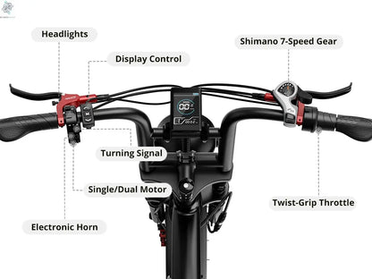AMYET S8 Adults Electric Bike For Men 2000W Dual Motor Bicycle 48V 25AH Battery 20" Ebike Electric E Bikes Mountain Moped Ebikes Ai-TechWorld 