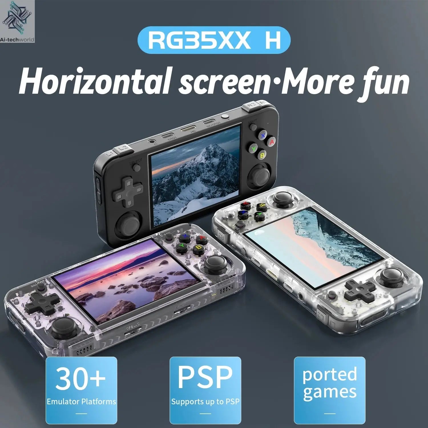 ANBERNIC RG CubeXX & RG40XX H & RG35XX H Retro Handheld Game Console H700 Linux  64-bit 5000 Video Games Supports WIFI Bluetooth Ai-TechWorld 
