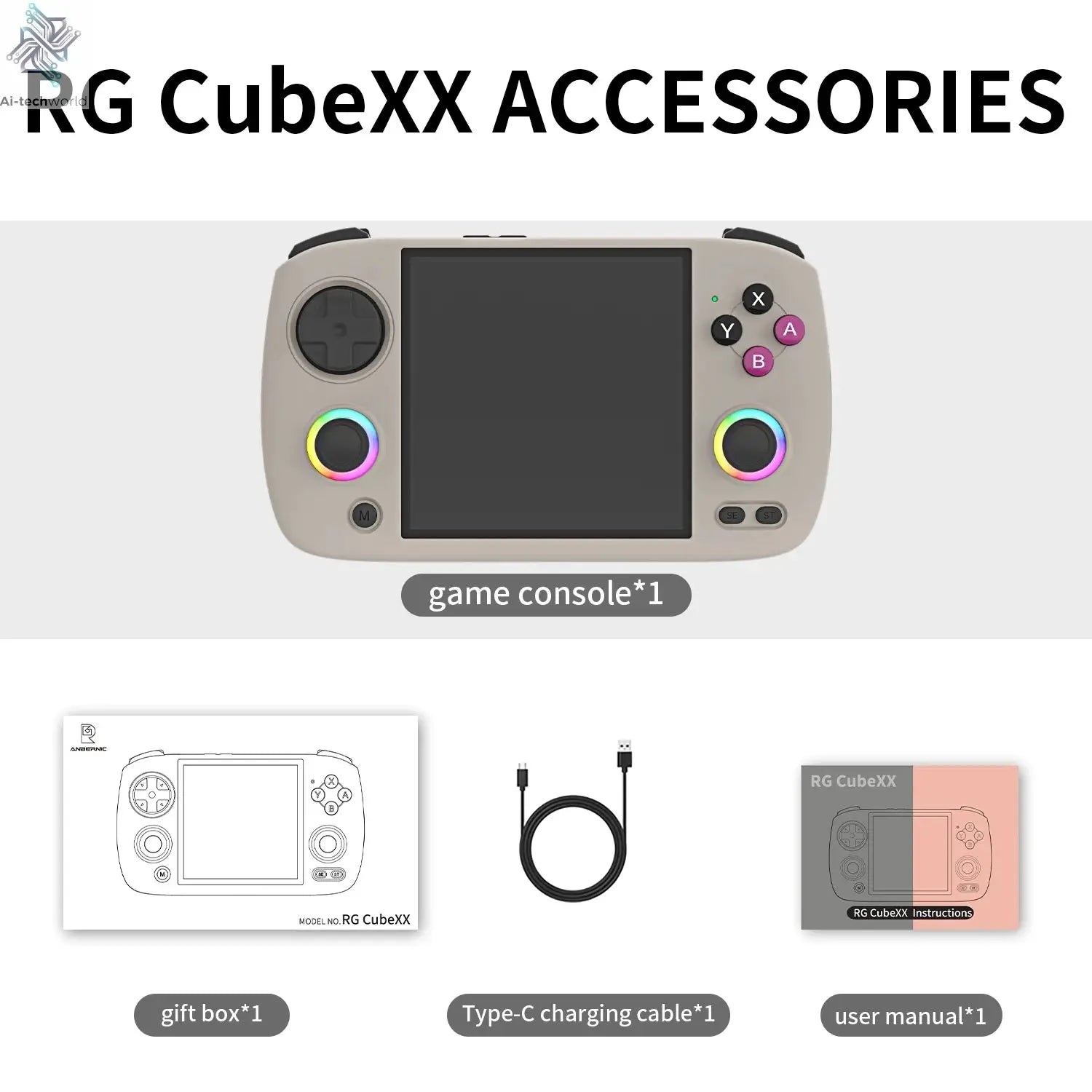 ANBERNIC RG CubeXX & RG40XX H & RG35XX H Retro Handheld Game Console H700 Linux  64-bit 5000 Video Games Supports WIFI Bluetooth Ai-TechWorld 