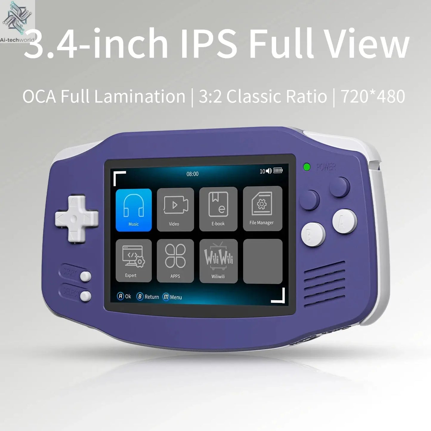 ANBERNIC RG34XX Retro Handheld Game Console 3.4" IPS Screen Linux 64-bit Video Gaming Player Support WiFi Bluetooth HD TV Output Ai-TechWorld 