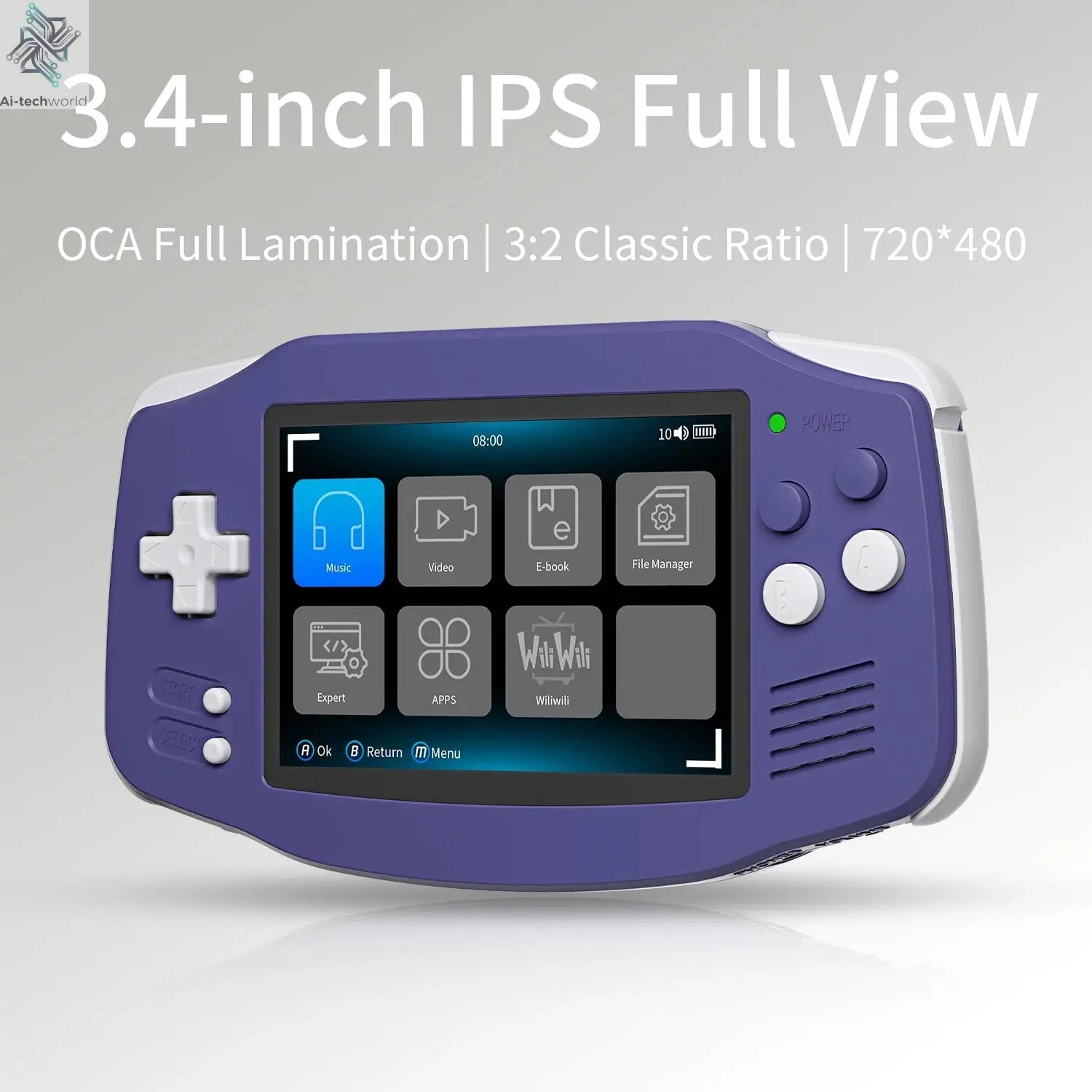 ANBERNIC RG34XX Retro Handheld Game Console 3.4" IPS Screen Linux 64-bit Video Gaming Player Support WiFi Bluetooth HD TV Output Ai-TechWorld 