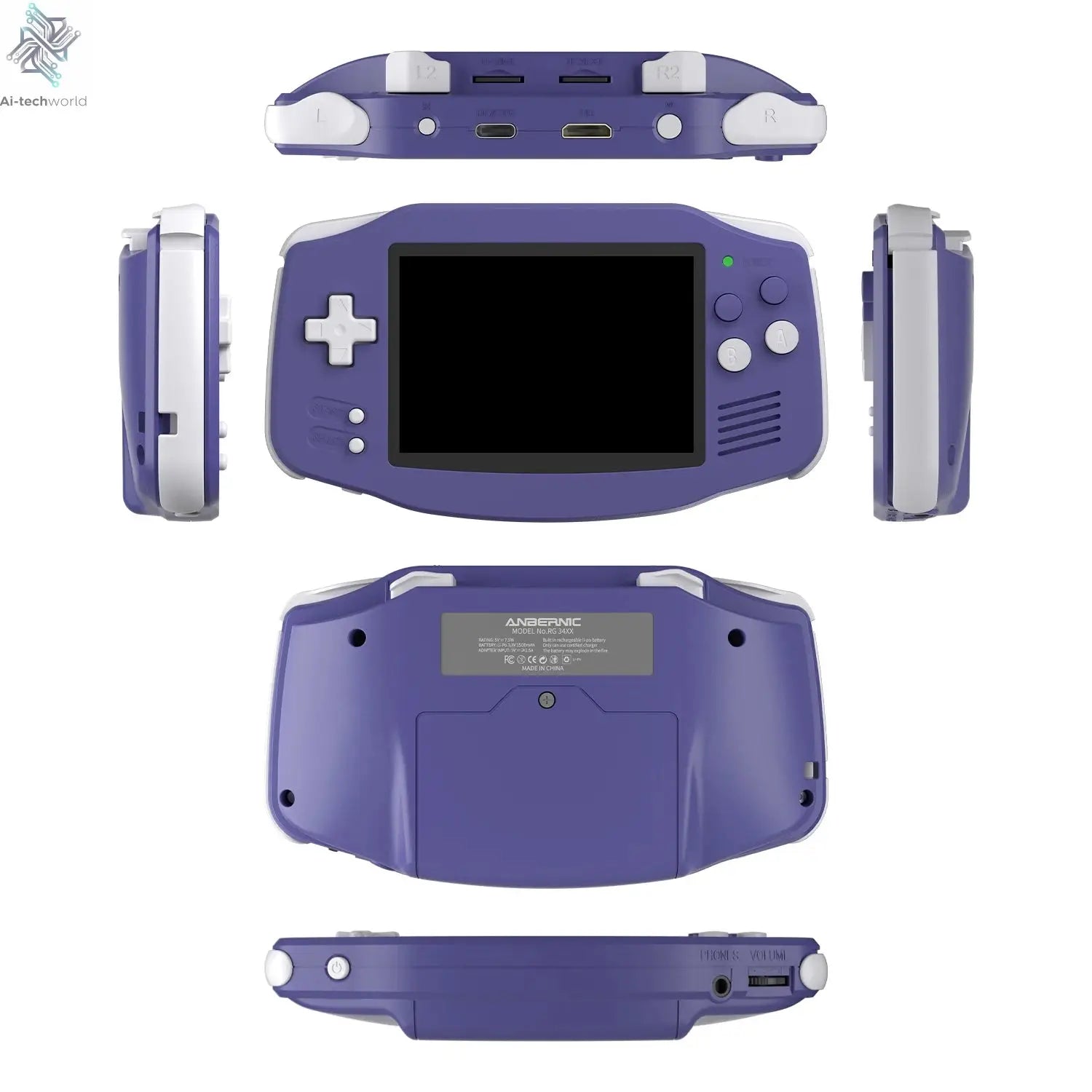 ANBERNIC RG34XX Retro Handheld Game Console 3.4" IPS Screen Linux 64-bit Video Gaming Player Support WiFi Bluetooth HD TV Output Ai-TechWorld 