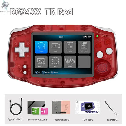 ANBERNIC RG34XX Retro Handheld Game Console 3.4" IPS Screen Linux 64-bit Video Gaming Player Support WiFi Bluetooth HD TV Output Ai-TechWorld 