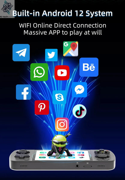 ANBERNIC RG405M Handheld Game Console 4'' IPS Touch Screen Android12 System T618 Metal Shell Retro Video Game Player 3000+ Games Ai-TechWorld 