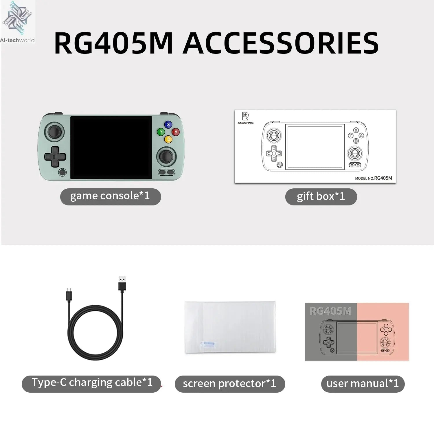 ANBERNIC RG405M Metal Handheld Game Console Android 12 System Unisoc Tiger T618 4 Inch IPS Screen Game Player Support OTA Update Ai-TechWorld 
