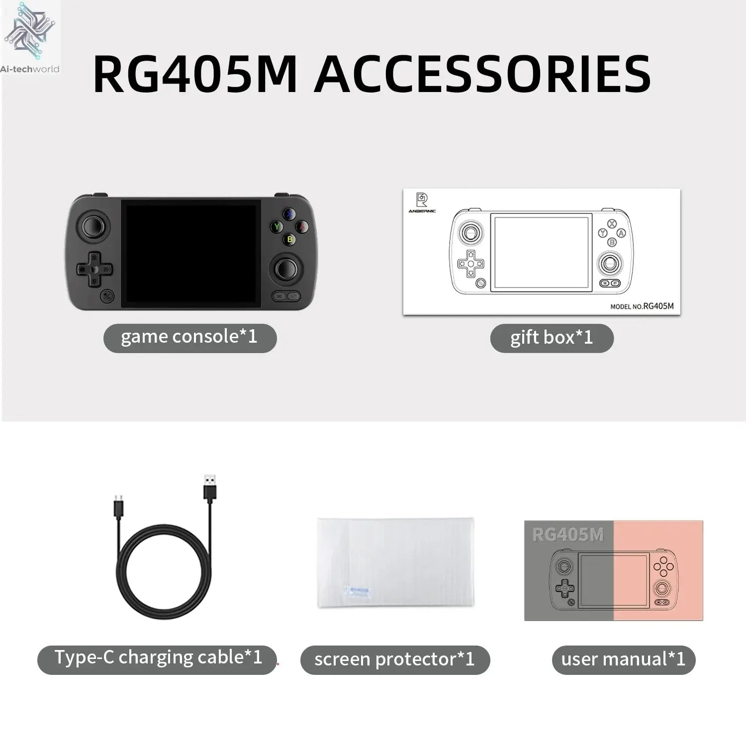 ANBERNIC RG405M Metal Handheld Game Console Android 12 System Unisoc Tiger T618 4 Inch IPS Screen Game Player Support OTA Update Ai-TechWorld 