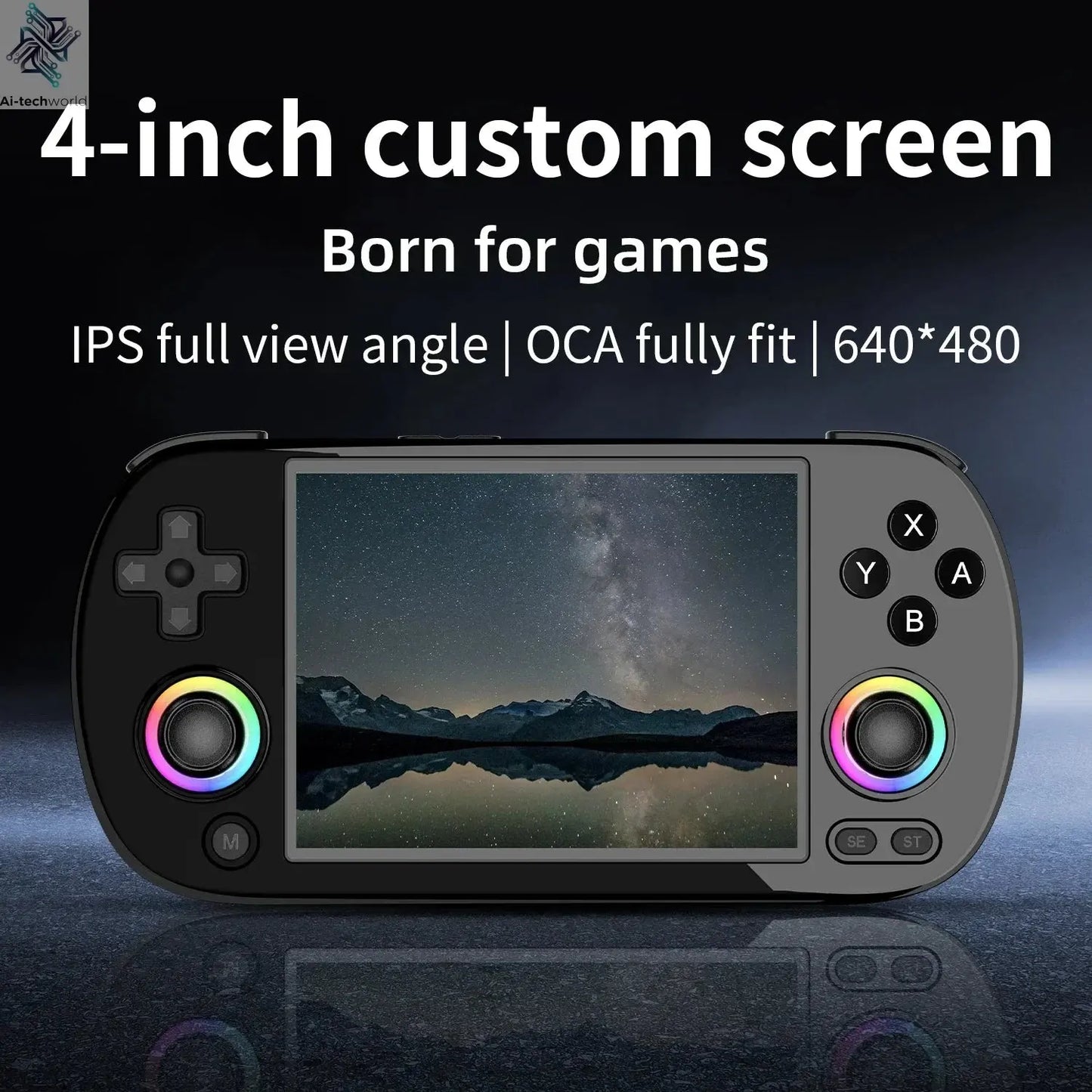 ANBERNIC RG40XX H Handheld Game Console 4'' Screen Linux System Joystick RGB Lighting Effect RG40XXH Video Player Smartpro Gifts Ai-TechWorld 