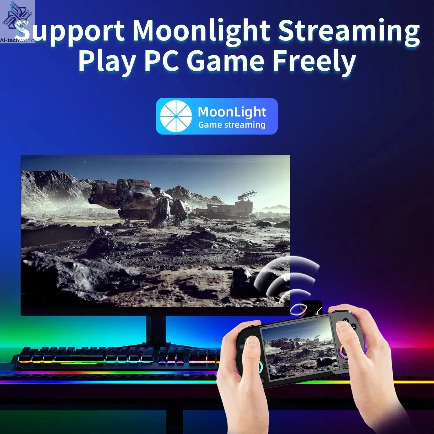 ANBERNIC RG40XX H Handheld Game Console 4'' Screen Linux System Joystick RGB Lighting Effect RG40XXH Video Player Smartpro Gifts Ai-TechWorld 