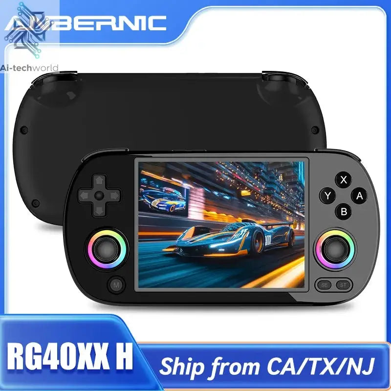 ANBERNIC RG40XX H Handheld Game Console 4'' Screen Linux System Joystick RGB Lighting Effect RG40XXH Video Player Trimui Console Ai-TechWorld 