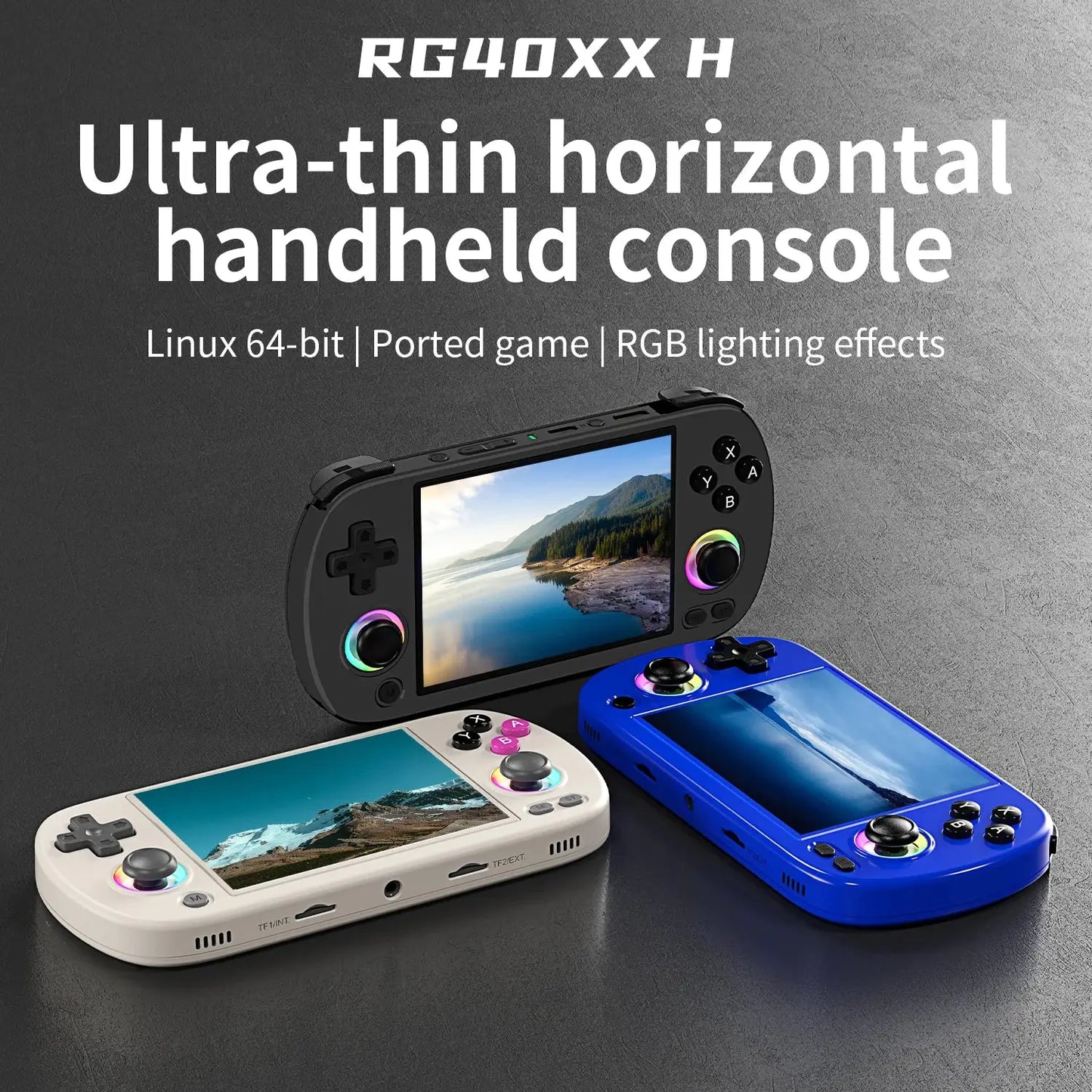 ANBERNIC RG40XX H Handheld Game Console 4'' Screen Linux System Joystick RGB Lighting Effect RG40XXH Video Player Trimui Console Ai-TechWorld 