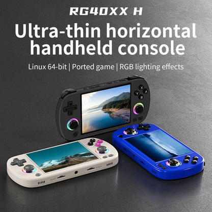 ANBERNIC RG40XX H Handheld Game Console 4'' Screen Linux System Joystick RGB Lighting Effect RG40XXH Video Player Trimui Console Ai-TechWorld 