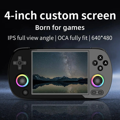 ANBERNIC RG40XX H Handheld Game Console 4'' Screen Linux System Joystick RGB Lighting Effect RG40XXH Video Player Trimui Console Ai-TechWorld 