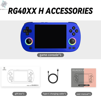 ANBERNIC RG40XX H Handheld Game Console 4'' Screen Linux System Joystick RGB Lighting Effect RG40XXH Video Player Trimui Console Ai-TechWorld 