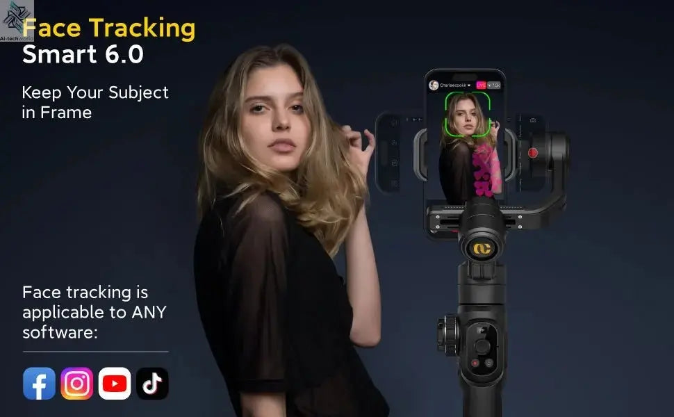 AOCHUAN SMART S2 Gimbal Stabilizer for Smartphone Professional Industry-Standard 3-Axis Phone Gimbal with Extendable Rod Ai-TechWorld