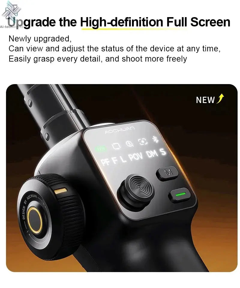 AOCHUAN Smart V8 3-Axis Handheld Gimbal Phone Stabilizer with Extension Rod Tripod Face Tracking for iPhone Android Tiktok Vlog Ai-TechWorld 