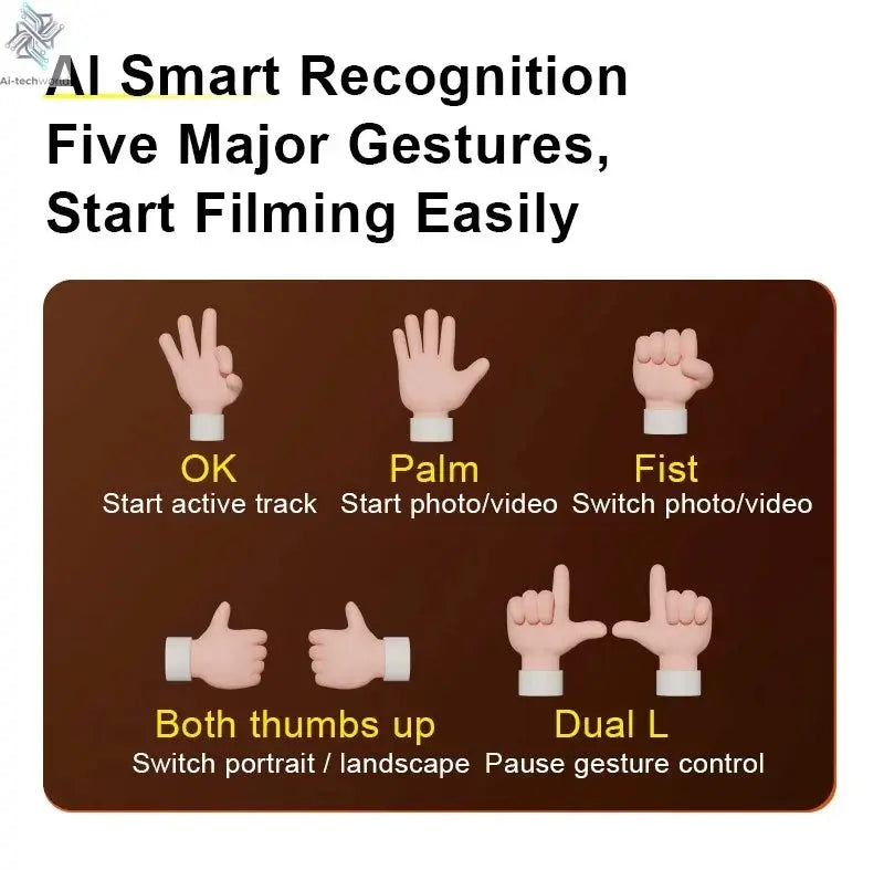 AOCHUAN Smart V8 3-Axis Handheld Gimbal Phone Stabilizer with Extension Rod Tripod Face Tracking for iPhone Android Tiktok Vlog Ai-TechWorld 