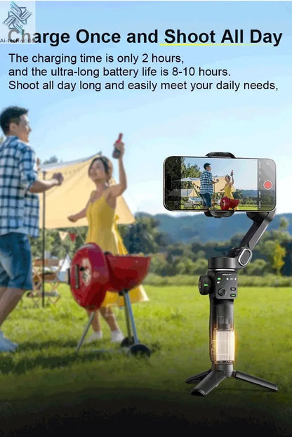 AOCHUAN Smart V8 3-Axis Handheld Gimbal Phone Stabilizer with Extension Rod Tripod Face Tracking for iPhone Android Tiktok Vlog Ai-TechWorld 