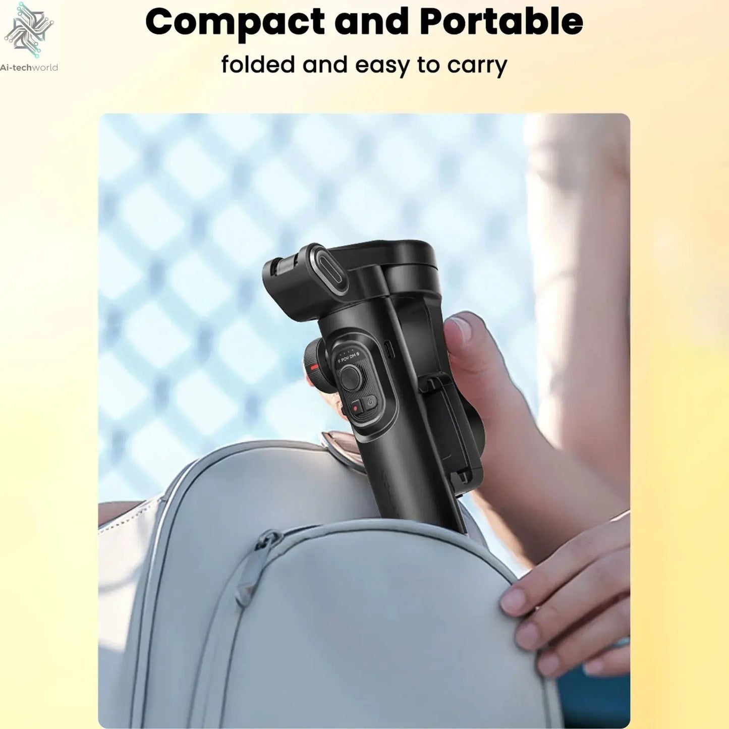 AOCHUAN Smart XE AI Version Gimbal Stabilizer for Smartphone,NO APP AI Tracking gesture control gimbal with TikTok YouTube - Ai - TechWorld