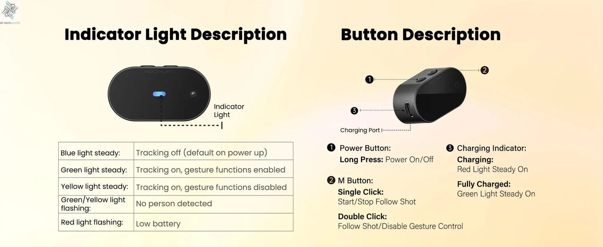 AOCHUAN Smart XE AI Version Gimbal Stabilizer for Smartphone,NO APP AI Tracking gesture control gimbal with TikTok YouTube - Ai - TechWorld