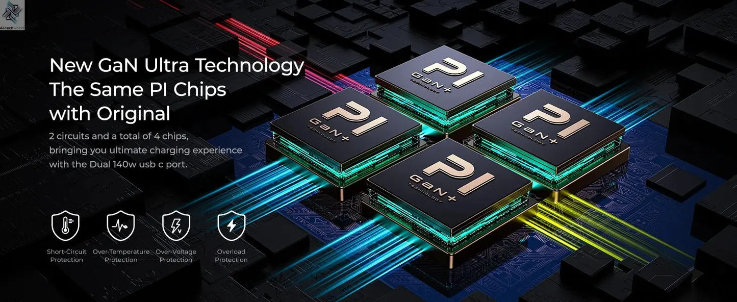 AOHI Magcube Pro 140W GaN Charger PD3.1 3-Port USB C Charger For Macbook Pro Laptop Fast Charger For iPhone 16 Xiaomi Tablet Ai-TechWorld 