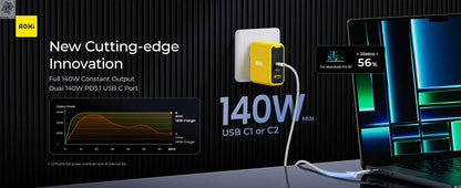 AOHI Magcube Pro 140W GaN Charger PD3.1 3-Port USB C Charger For Macbook Pro Laptop Fast Charger For iPhone 16 Xiaomi Tablet Ai-TechWorld 