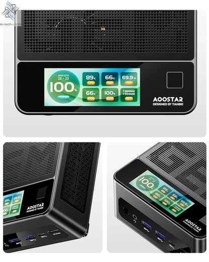 AOOSTAR GEM12+ Mini PC AMD Ryzen 7 PRO 8845HS 5.1GHz 32GB DDR5 1TB SSD Radeon 780M WiFi6 BT5.2 USB4 HDMI2.1 Mini PC Windows 11 Ai-TechWorld 