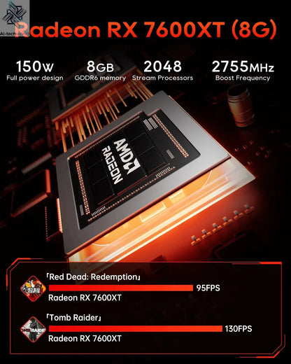 AOOSTAR GODY Mini PC AMD Ryzen 9 7940HX CPU+AMD Radeon RX 7600XT WiFi 7 Graphics High Performance Gaming Desktop Computer Ai-TechWorld 