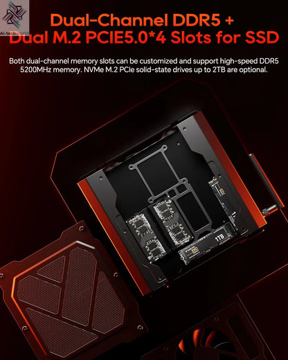 AOOSTAR GODY Mini PC AMD Ryzen 9 7940HX CPU+AMD Radeon RX 7600XT WiFi 7 Graphics High Performance Gaming Desktop Computer Ai-TechWorld 