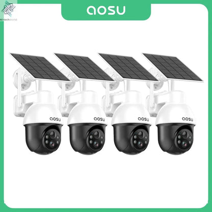 AOSU 3MP PTZ 4/8/12pcs Solar Camera 5000mAh Battery Wireless 2.4Ghz WIFI Camera PIR AI Detection 2 - Way Audio Outdoor CCTV Camera - Ai - TechWorld