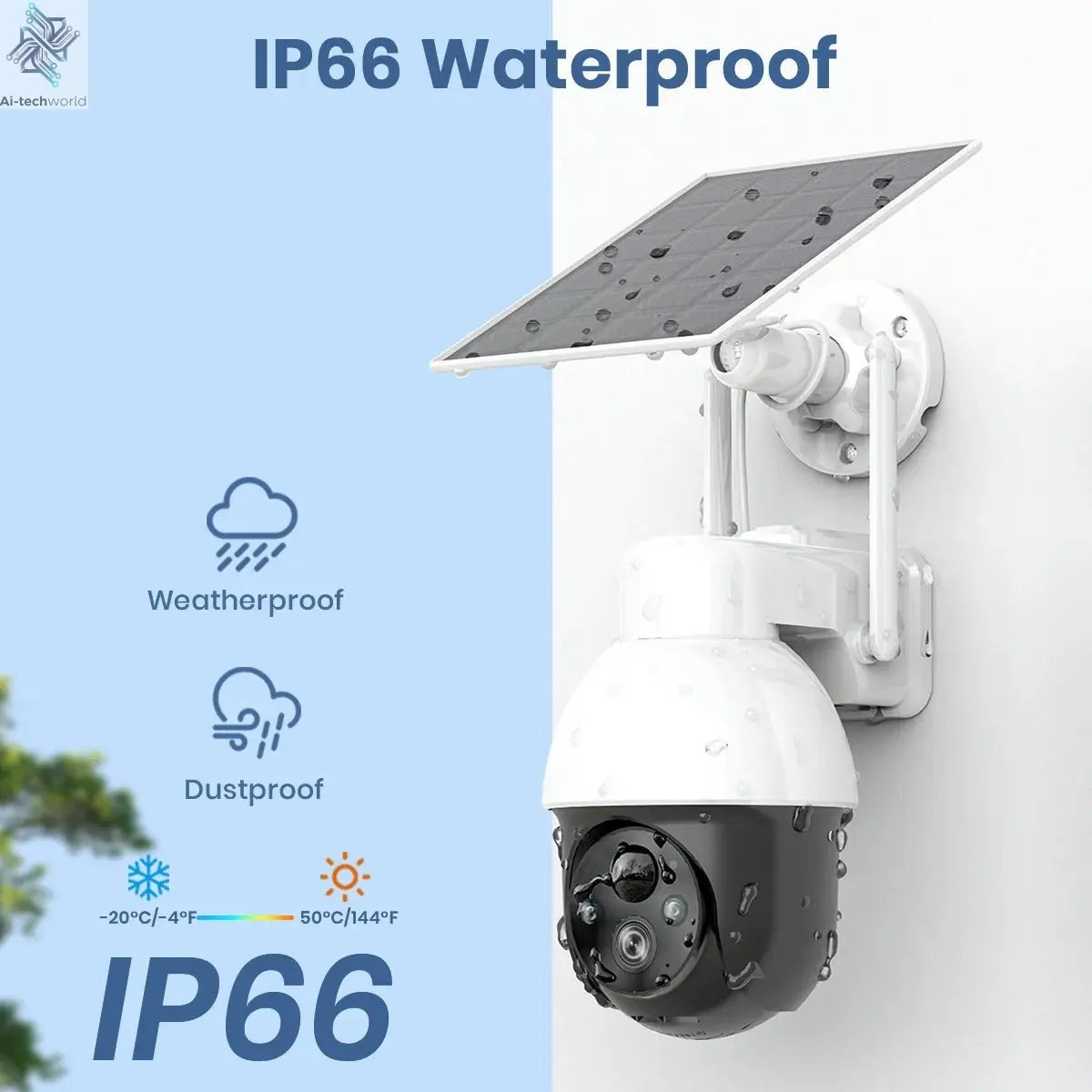 AOSU 3MP PTZ 4/8/12pcs Solar Camera 5000mAh Battery Wireless 2.4Ghz WIFI Camera PIR AI Detection 2 - Way Audio Outdoor CCTV Camera - Ai - TechWorld