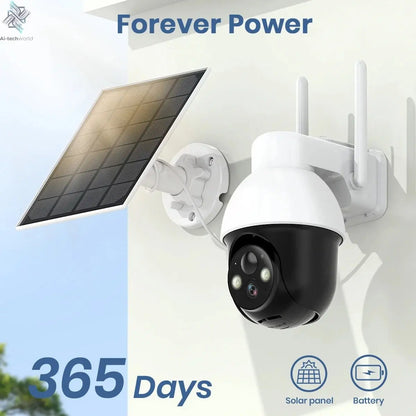 AOSU 3MP PTZ 4/8/12pcs Solar Camera 5000mAh Battery Wireless 2.4Ghz WIFI Camera PIR AI Detection 2 - Way Audio Outdoor CCTV Camera - Ai - TechWorld