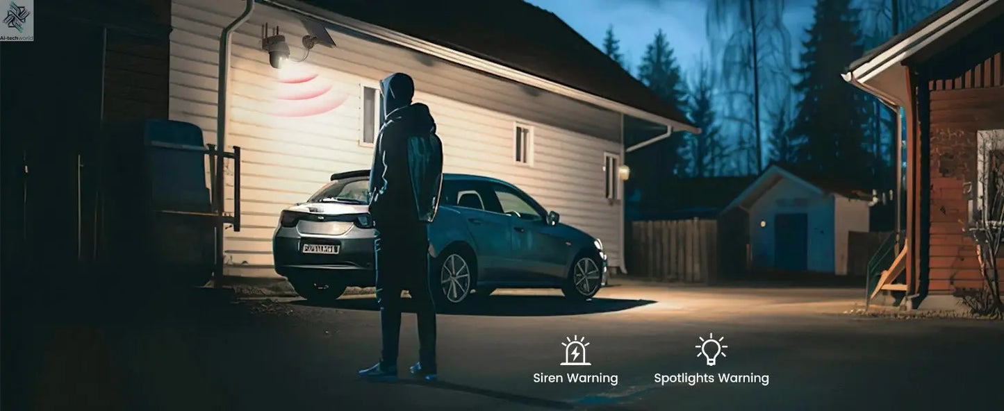 AOSU 3MP PTZ 4/8/12pcs Solar Camera 5000mAh Battery Wireless 2.4Ghz WIFI Camera PIR AI Detection 2 - Way Audio Outdoor CCTV Camera - Ai - TechWorld