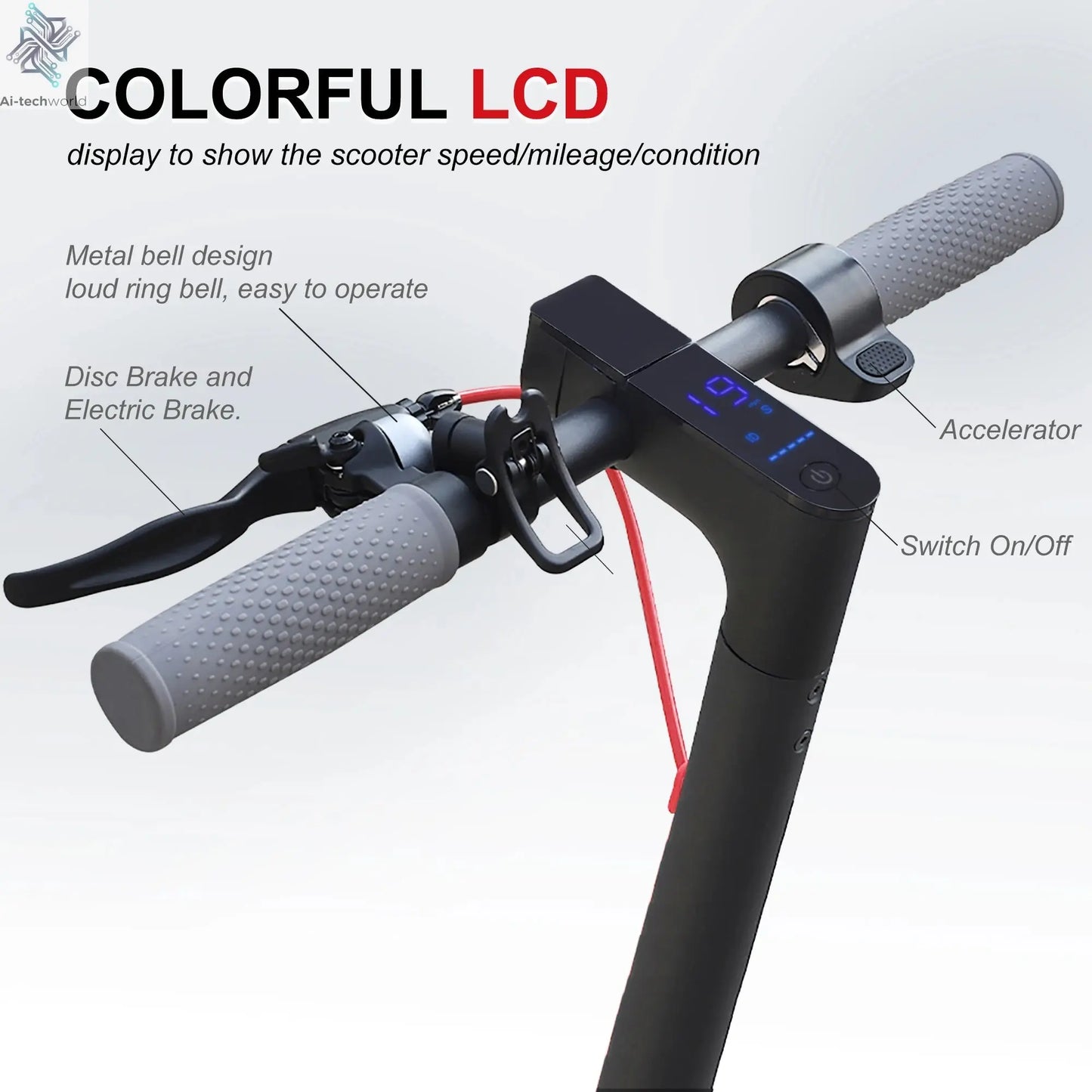 AOVOPRO ES80 350W Electric Scooter 10.5Ah 19mph Max Speed Smart APP Control 21miles Max Range Foldable E-Scooter for Adult Ai-TechWorld 