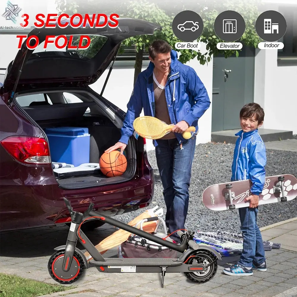 AOVOPRO ES80 350W Electric Scooter 10.5Ah 19mph Max Speed Smart APP Control 21miles Max Range Foldable E-Scooter for Adult Ai-TechWorld 