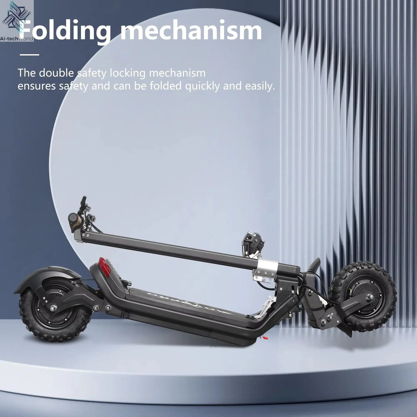 AOVOPRO G63 Electric Scooter 11 inch Off road 2400W Foldable 28mph Max Speed 60-75KM Max Range Electric Scooter for Adult Ai-TechWorld 