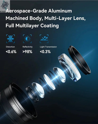 APEXEL 10-20X Zoom Macro Lens HD Micro Phone Camera Lenses with LED Fill Light for iPhone Samsung all Smartphones Eyelash Macro Ai-TechWorld 