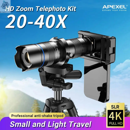 APEXEL HD Metal 20-40x Zoom Telescope Lens for Smartphones Ai-TechWorld 
