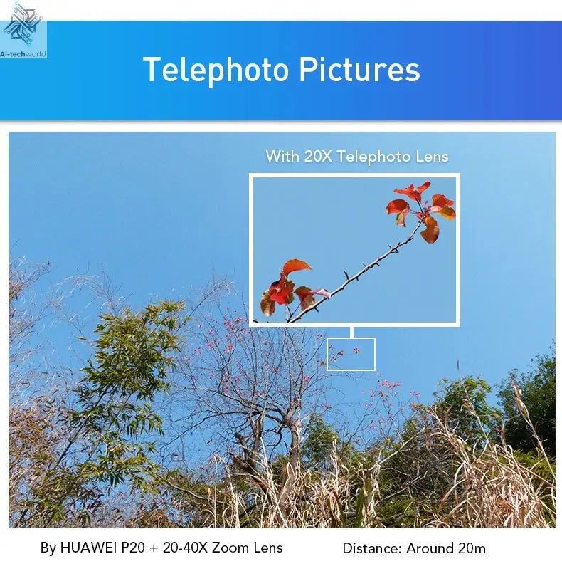 APEXEL Optional HD 20x-40x Zoom Telescope Telephoto Lens Camera Mobile Lens + Selfie Tripod for Samsung iPhone All Smartphones Ai-TechWorld 