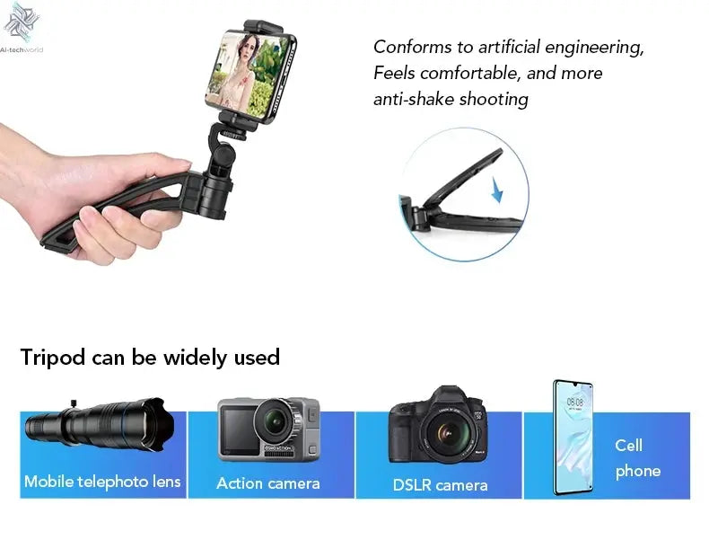 APEXEL Optional HD 20x-40x Zoom Telescope Telephoto Lens Camera Mobile Lens + Selfie Tripod for Samsung iPhone All Smartphones Ai-TechWorld 