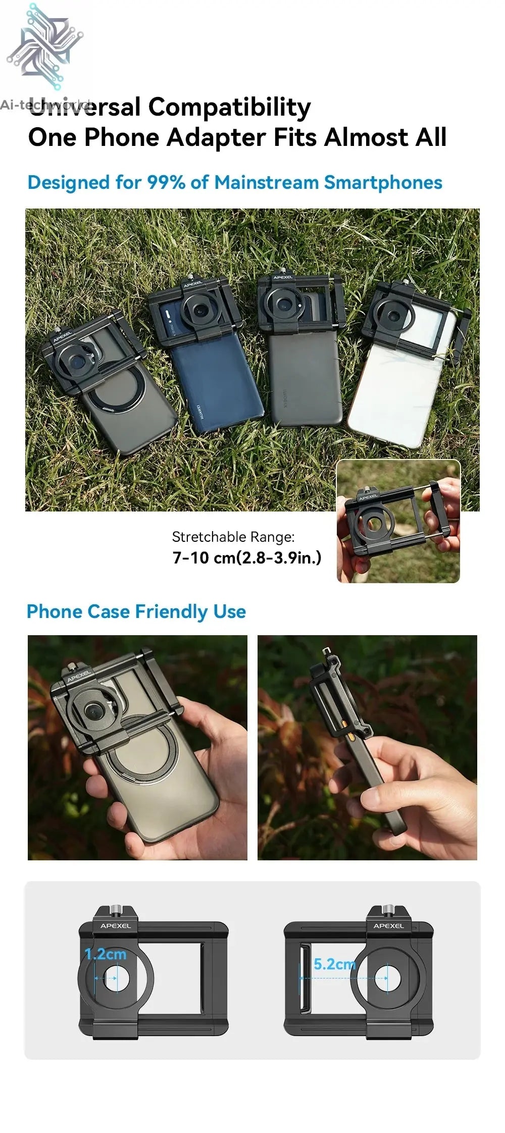 APEXEL Zoom Lens 20x-60x Telephoto Telescope Lenses Universal High Power Tele for Bird-watching Camping iPhone Android Phones Ai-TechWorld 