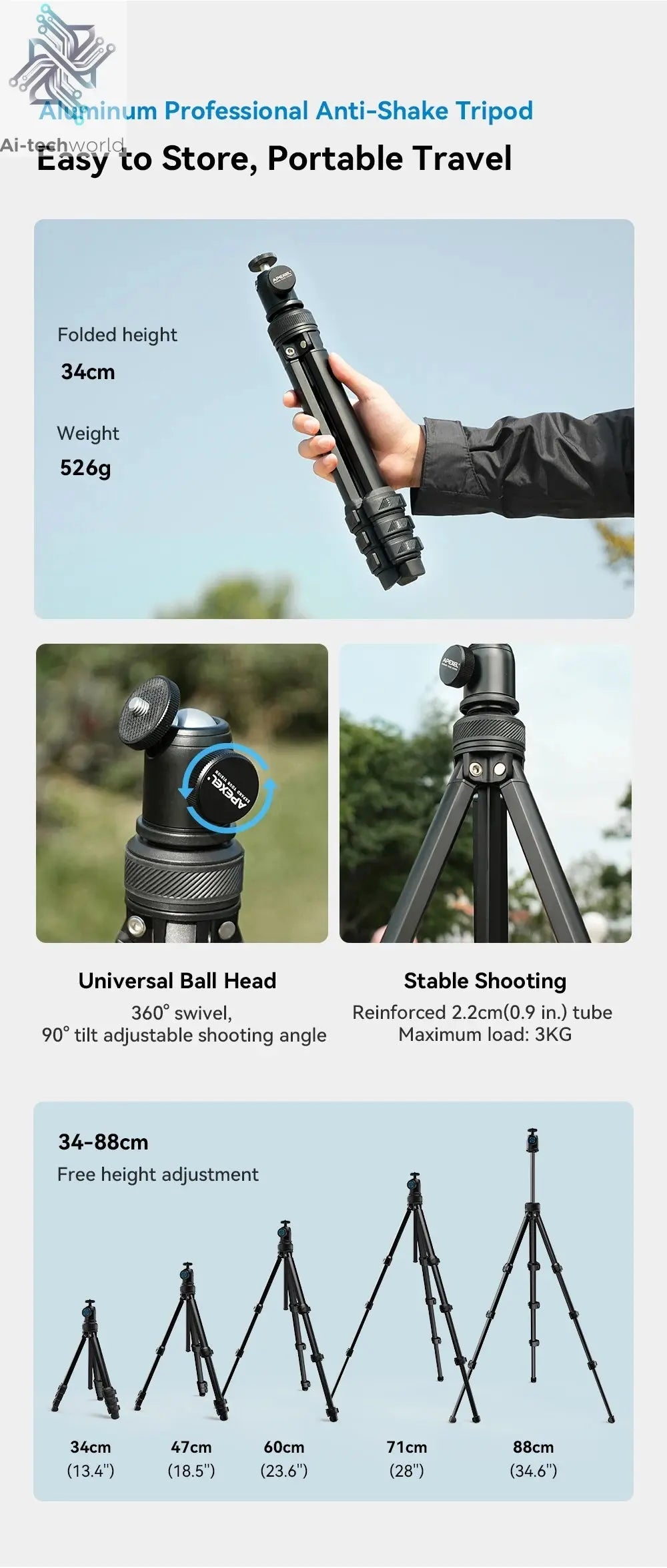 APEXEL Zoom Lens 20x-60x Telephoto Telescope Lenses Universal High Power Tele for Bird-watching Camping iPhone Android Phones Ai-TechWorld 