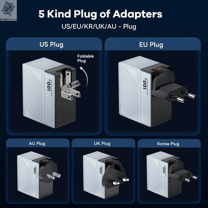 ASOMETECH 100W GaN Charger QC4.0 PD 67W 65W PPS Display Ai-TechWorld 
