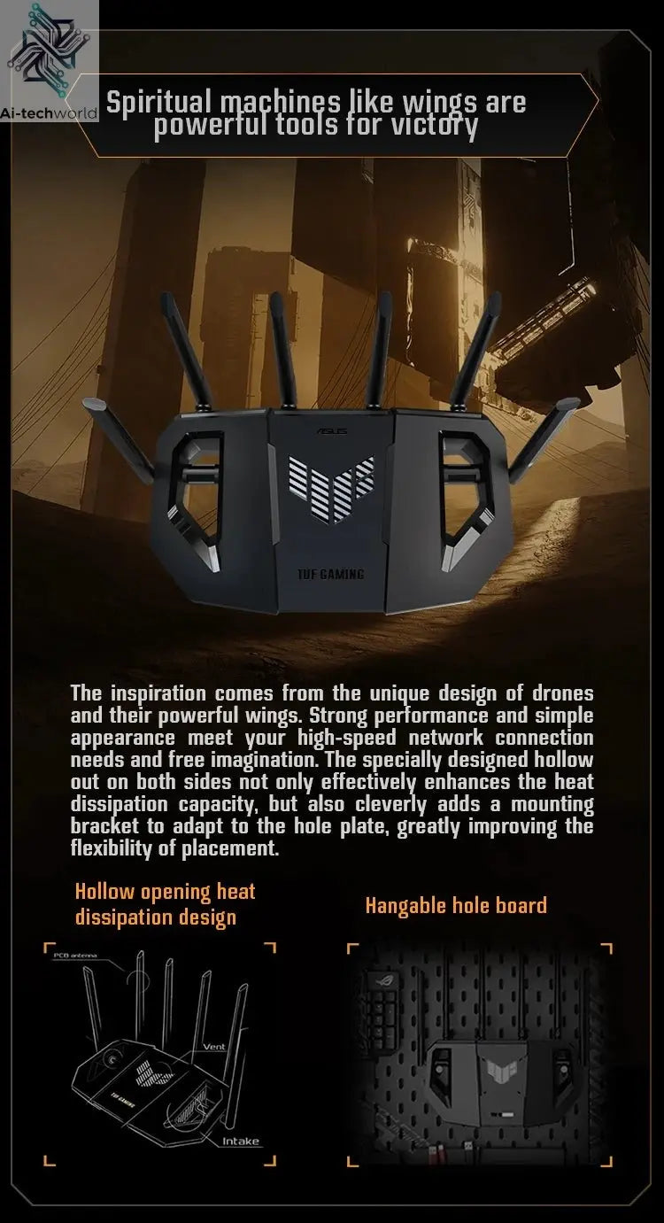 ASUS WiFi7 TUF GAMING BE6500 Gaming Router Ai Router Home WiFi Random Group Routing - Ai - TechWorld