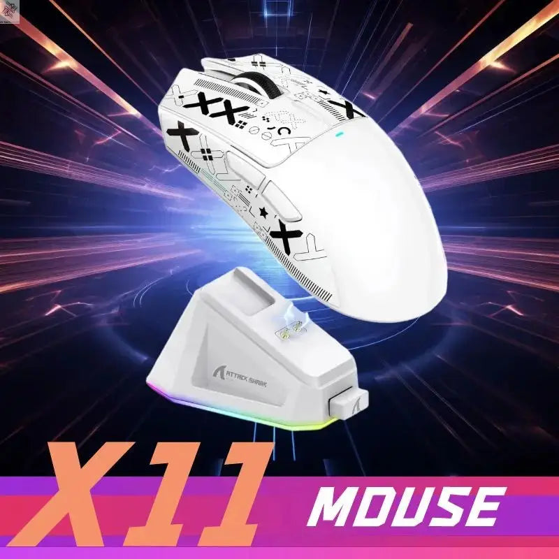 ATTACK SHARK X11 PixArt PAW3311 Three Mode Wireless Gamer Mouse Charging Dock Gaming Sensor, BT/2.4G Wireless Mouse Ai-TechWorld 