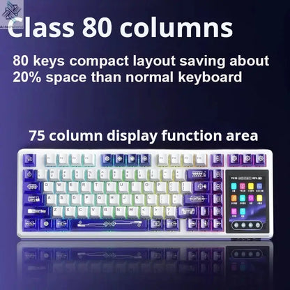 AULA L99 Intelligent Screen Mechanical Keyboard Bluetooth Wireless Tri-mode Night Gaming Laptop Keyboard 8000mAh Raindrop Switch Ai-TechWorld 